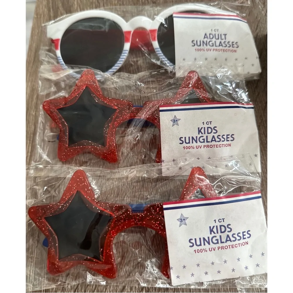Brand New! Set Of 3 Holiday Festive 4th Of July Sunglasses